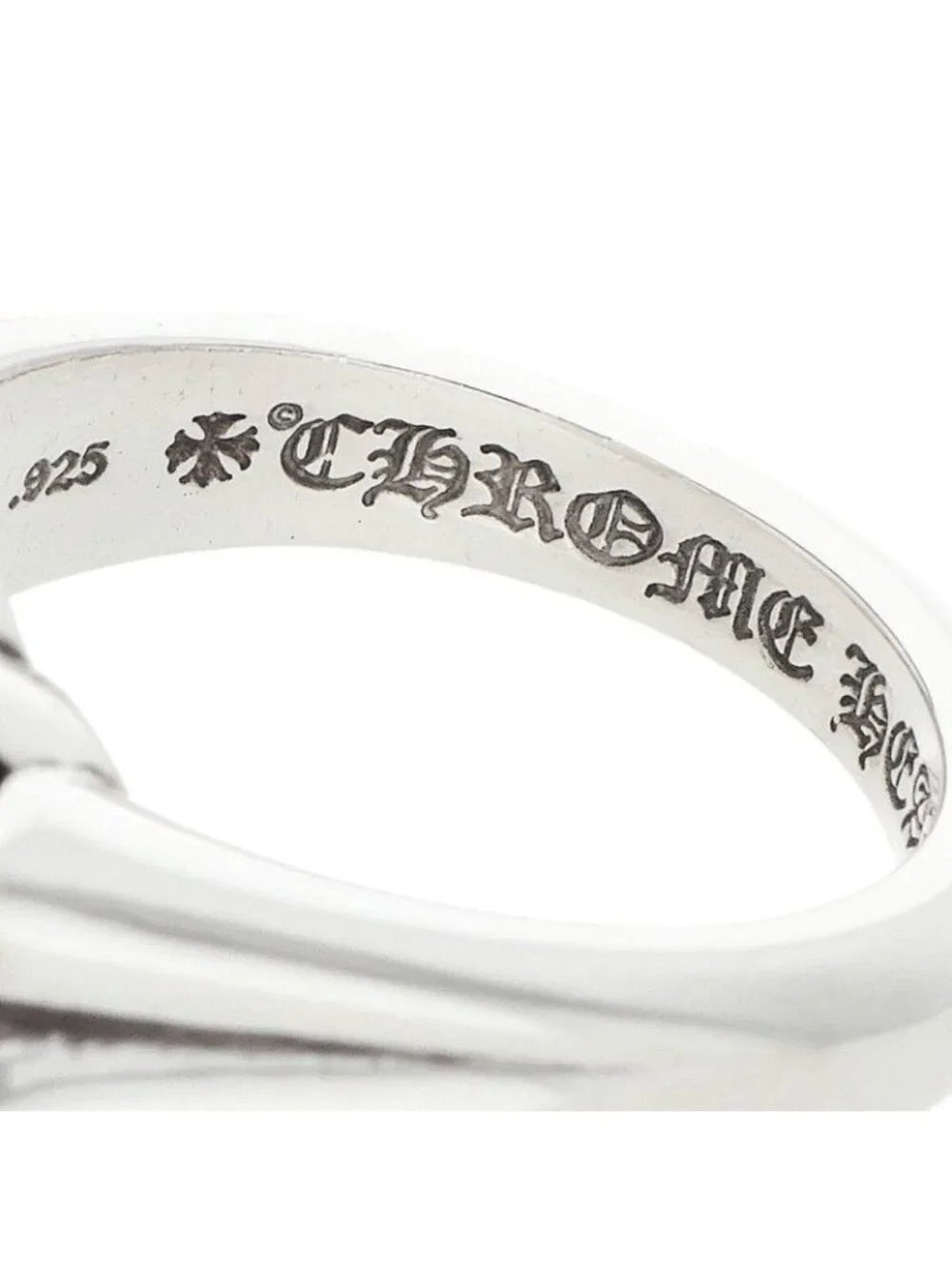 Chrome Hearts Cutout CH Pls LG Large CH Plus Silver Ring